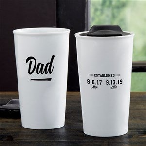 Established Personalized 12 oz. Double-Wall Ceramic Travel Mug - 34971