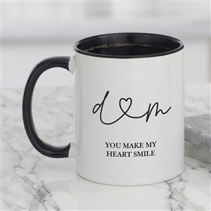 Drawn Together By Love Personalized Coffee Mug 11 oz.- Black - 34993-B