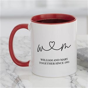 Drawn Together By Love Personalized Coffee Mug 11 oz.- Red - 34993-R