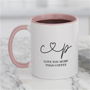 Drawn Together By Love Personalized Coffee Mug 11 oz.- Pink - 34993-P