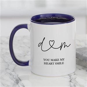 Drawn Together By Love Personalized Coffee Mug 11 oz.- Blue - 34993-BL