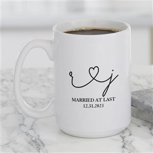 Drawn Together By Love Personalized Coffee Mug 15 oz.- White - 34993-L