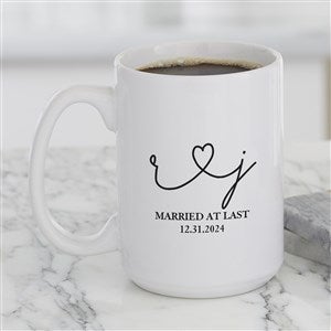 Drawn Together By Love Personalized Coffee Mug 15oz White - 34993-L