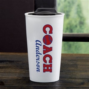 Coach Personalized 12 oz. Double-Wall Ceramic Travel Mug - 35012