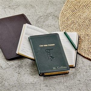 On the Green Personalized Leather Golf Score Book - 35035D