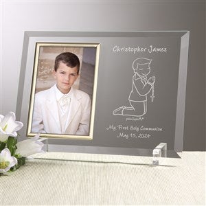 Communion Boy philoSophies® Personalized Glass Frame - 35070