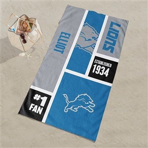 Detroit Lions NFL Personalized 30x60 Beach Towel