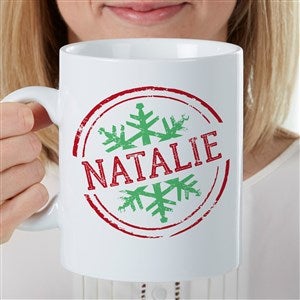 Stamped Snowflake Personalized 30 oz. Oversized Coffee Mug - 35281