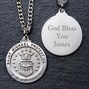Personalized St. Michael Military Medallion Pendant - Air Force - 3529-AF