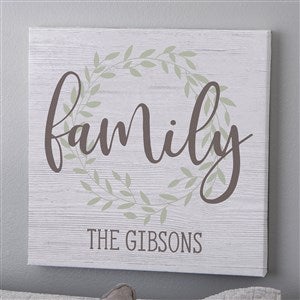 Family Wreath Personalized Canvas Print - 12 x 12 - 35324-12x12