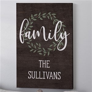 Family Wreath Personalized Canvas Print - 12 x 18 - 35324-S