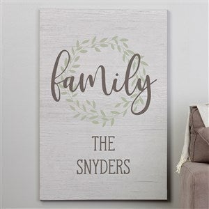 Family Wreath Personalized Canvas Print - 28x42 - 35324-28x42