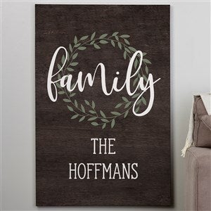 Family Wreath Personalized Canvas Print - 32 x 48 - 35324-32x48