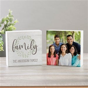 Family Wreath Personalized Double Shelf Block Decoration - 35325-2