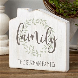 Family Wreath Personalized House Shelf Block - 35326