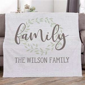 Family Wreath Personalized 60x80 Plush Fleece Blanket - 35327-L