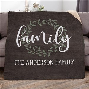 Family Wreath Personalized 60x80 Sherpa Blanket - 35327-SL