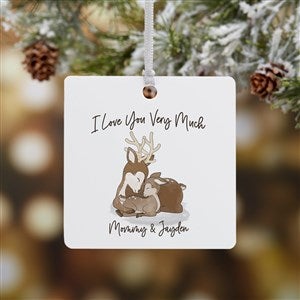 Parent & Child Deer Personalized Square Photo Ornament- 2.75