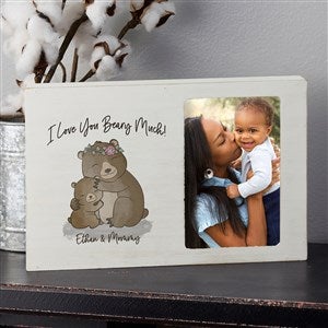 Parent & Child Bear Personalized Whitewashed Off-Set Box Picture Frame - 35369