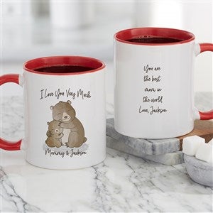 Parent & Child Bear Personalized Coffee Mug 11 oz.- Red - 35372-R