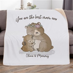 Parent & Child Bear Personalized 60x80 Sherpa Blanket - 35386-SL