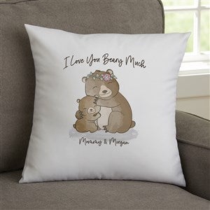 Parent & Child Bear Personalized 14 Velvet Throw Pillow - 35387-SV