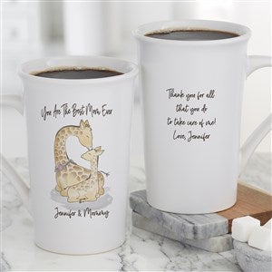 Parent & Child Giraffe Personalized Latte Mug 16 oz.- White - 35448-U