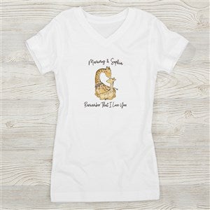 Parent & Child Giraffe Personalized Girls Fitted Tee - 35452-FT