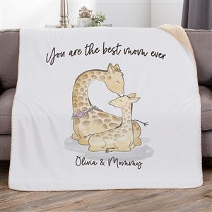 Parent & Child Giraffe Personalized 50x60 Sherpa Blanket - 35461-S