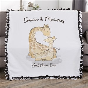 Parent & Child Giraffe Personalized 50x60 Tie Blanket - 35461-T