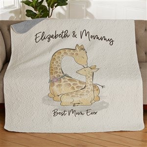 Parent & Child Giraffe Personalized 50x60 Quilted Blanket - 35461-Q