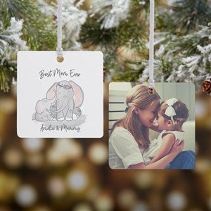 Parent & Child Elephant Personalized Square Photo Ornament- 2.75
