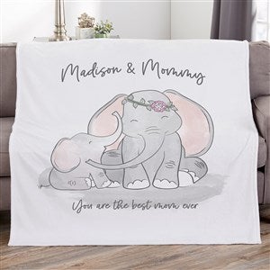 Parent & Child Elephant Personalized 60x80 Plush Fleece Blanket - 35473-L