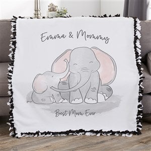 Parent & Child Elephant Personalized 50x60 Tie Blanket - 35473-T