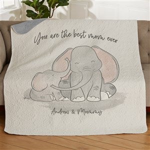 Parent & Child Elephant Personalized 50x60 Quilted Blanket - 35473-Q