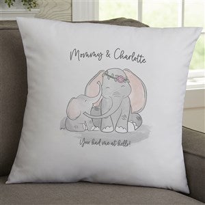 Parent & Child Elephant Personalized 18x18 Velvet Throw Pillow - 35474-LV