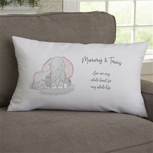 Parent & Child Elephant Personalized Lumbar Velvet Throw Pillow - 35474-LBV