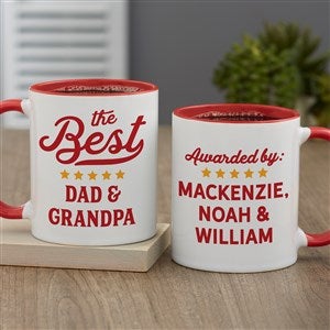 Best Dad Ribbon Personalized Coffee Mug 11 oz.- Red - 35488-R