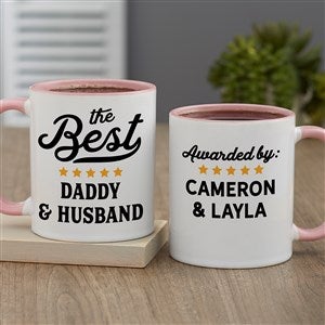 Best Dad Ribbon Personalized Coffee Mug 11 oz.- Pink - 35488-P