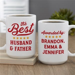 Best Dad Ribbon Personalized Coffee Mug 15 oz.- White - 35488-L