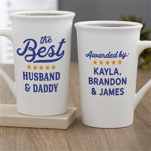 Best Dad Ribbon Personalized Latte Mug 16 oz.- White - 35488-U