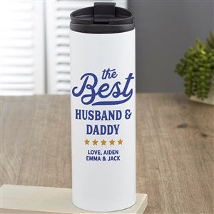 Best Dad Ribbon Personalized 16 oz. Travel Tumbler - 35491