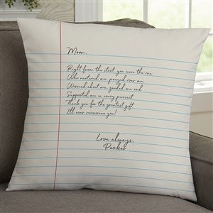 Letter To Mom Personalized 18x18 Throw Pillow - 35499-L