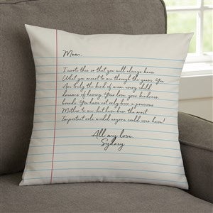 Letter To Mom Personalized 14x14 Velvet Throw Pillow - 35499-SV