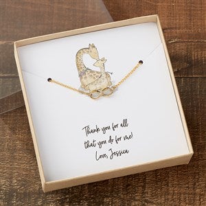 Parent & Child Giraffe Gold Infinity Necklace With Personalized Message Card - 35505-GI
