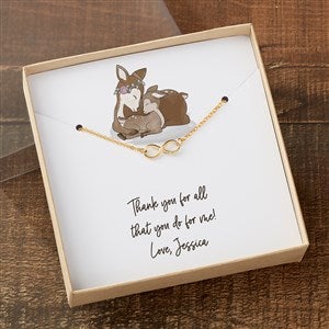 Parent & Child Deer Gold Infinity Necklace With Personalized Message Card - 35508-GI