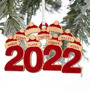 2022 Personalized Red Maple Wood Ornament - 35547-R