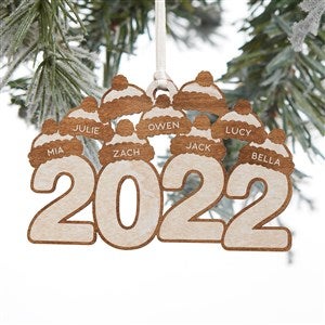 2022 Personalized Whitewash Wood Ornament - 35547-W