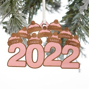 2022 Personalized Pink Stain Wood Ornament - 35547-P