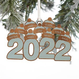 2022 Personalized Blue Stain Wood Ornament - 35547-B